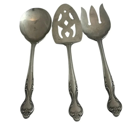 Oneida Northland Vintage Pattern Stainless Steel Flatware Serving Pie Gravy Lot - Picture 6 of 8